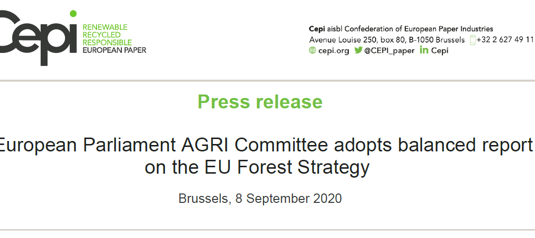 Press Release: European Parliament AGRI Committee adopts balanced report on the EU Forest Strategy