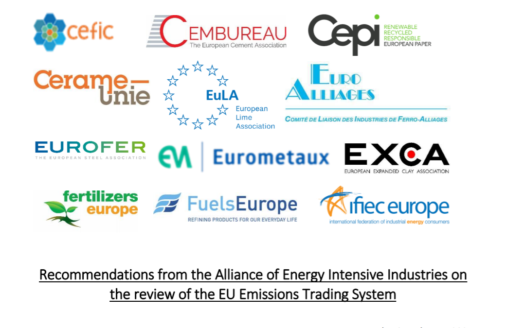 Recommendations from the Alliance of Energy Intensive Industries on the review of the EU Emissions Trading System